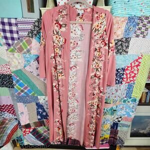 Lovefire Floral Duster Cardigan Lightweight Open Front XS‎